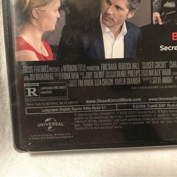 Closed Circuit NEW dvd movie sealed focus features SEALED universal studios - Picture 3 of 3